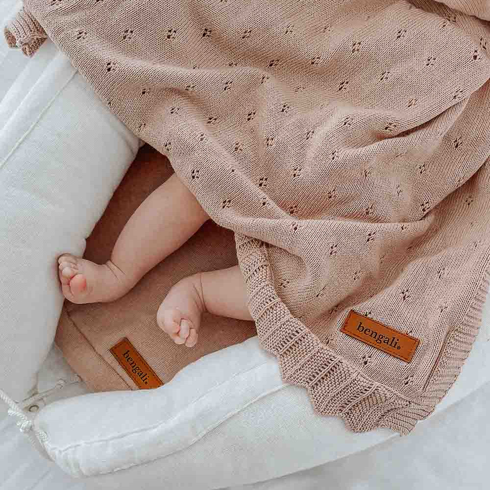 Heirloom  Baby blanket in colour Nougat Pink