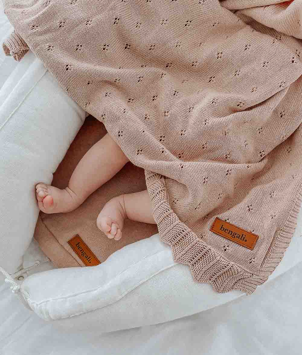 Heirloom  Baby blanket in colour Nougat Pink