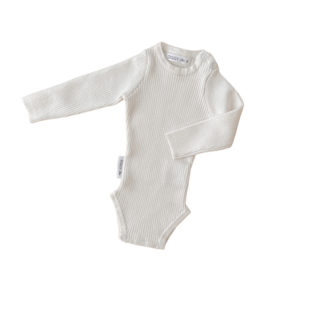 
                  
                    Ziggylou ribbed bodysuit in milk
                  
                