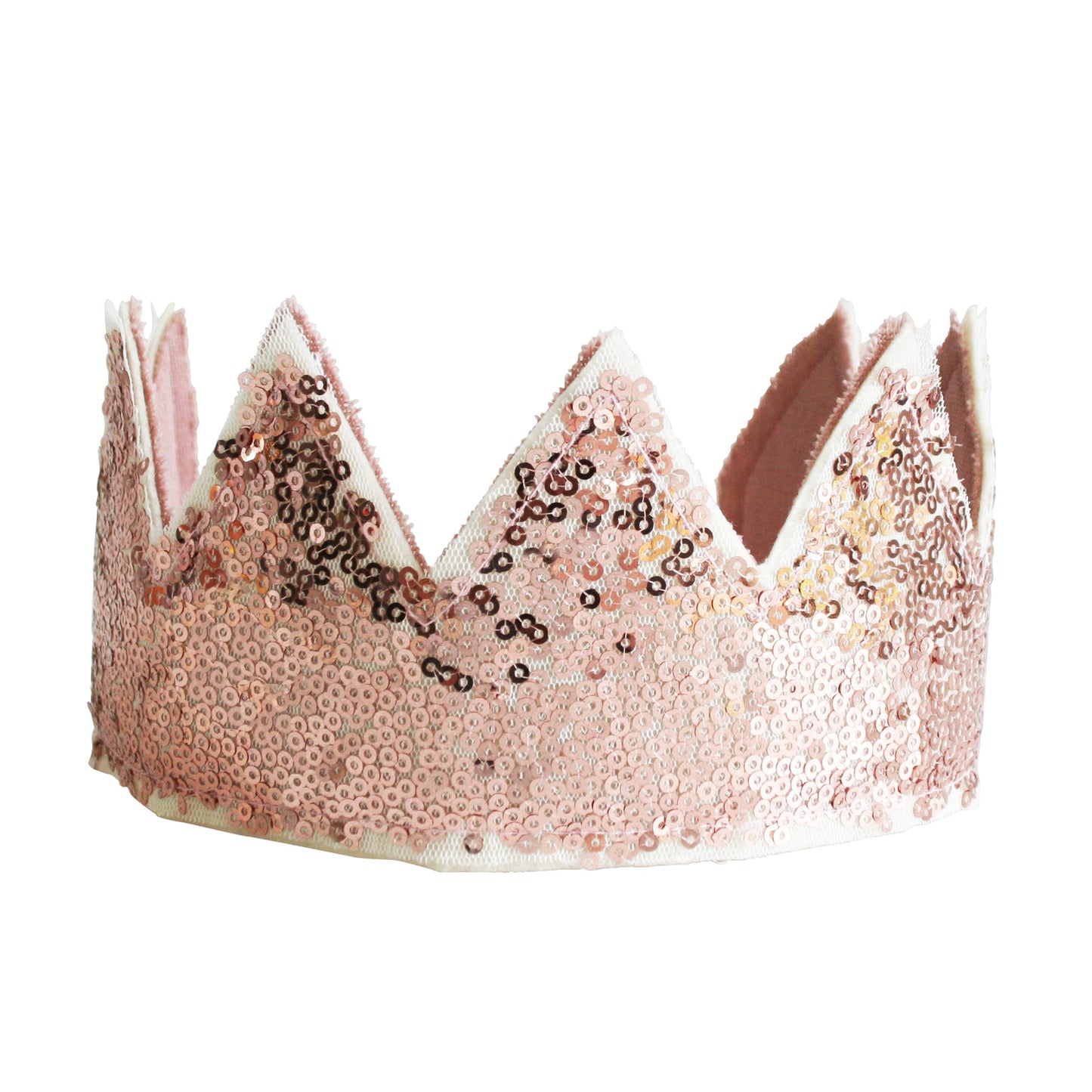 Alimrose Childrens Gift Sequin Sparkle Crown Rose Gold