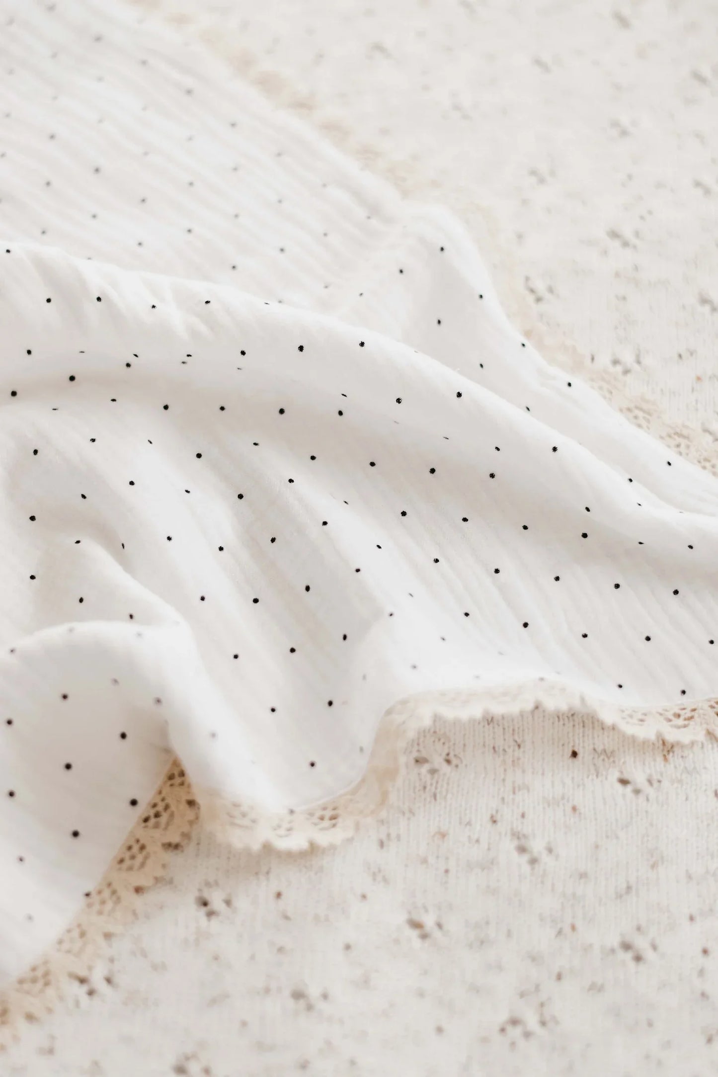 Bencer and Hazelnut Baby Gift Dotty Lace Blanket