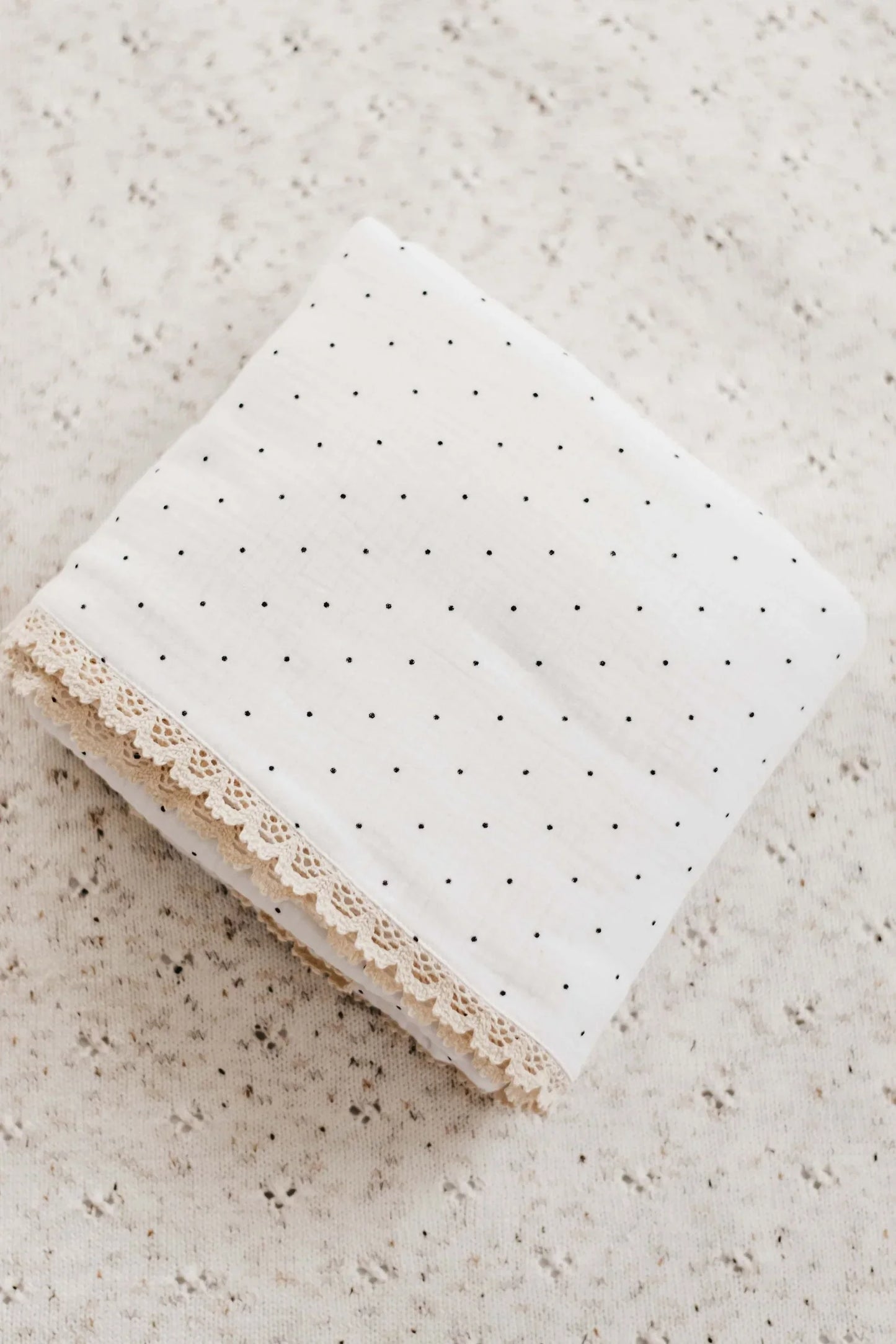 Bencer and Hazelnut Baby Gift Dotty Lace Blanket