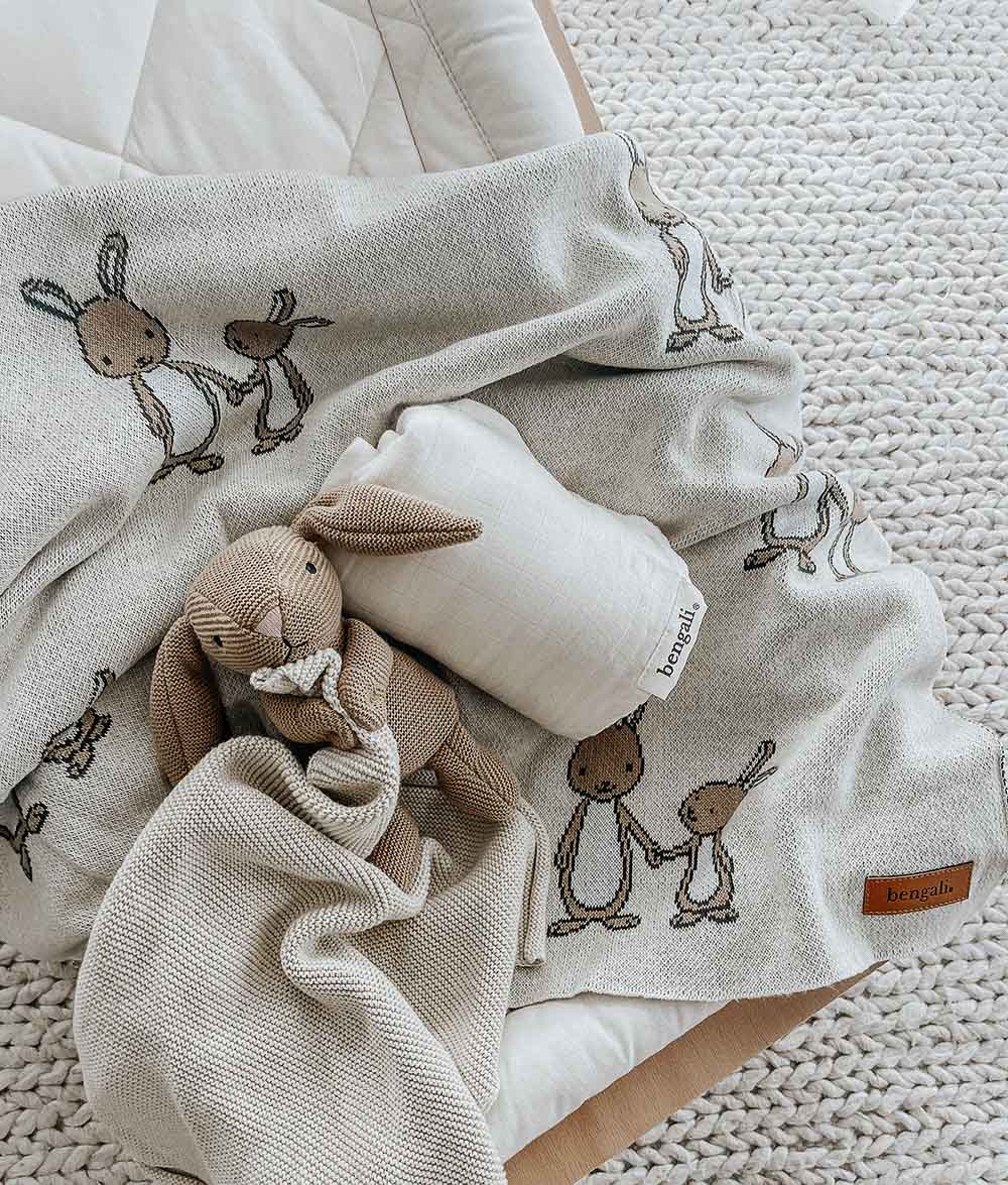 Bengali Baby Gift Bunny Snuggly Khaki