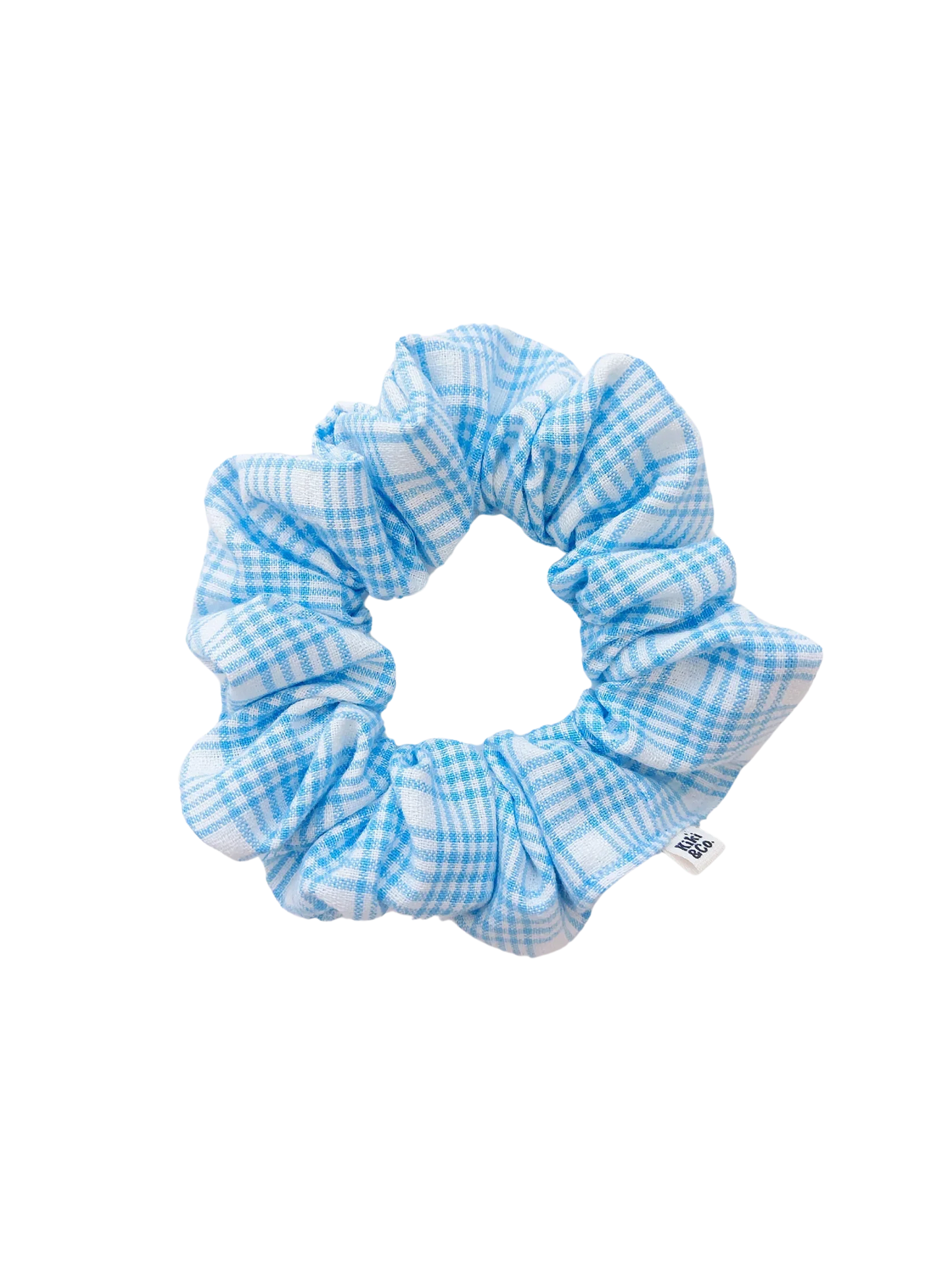 Kiki + Co Self Care Gift Blue Check Scrunchie