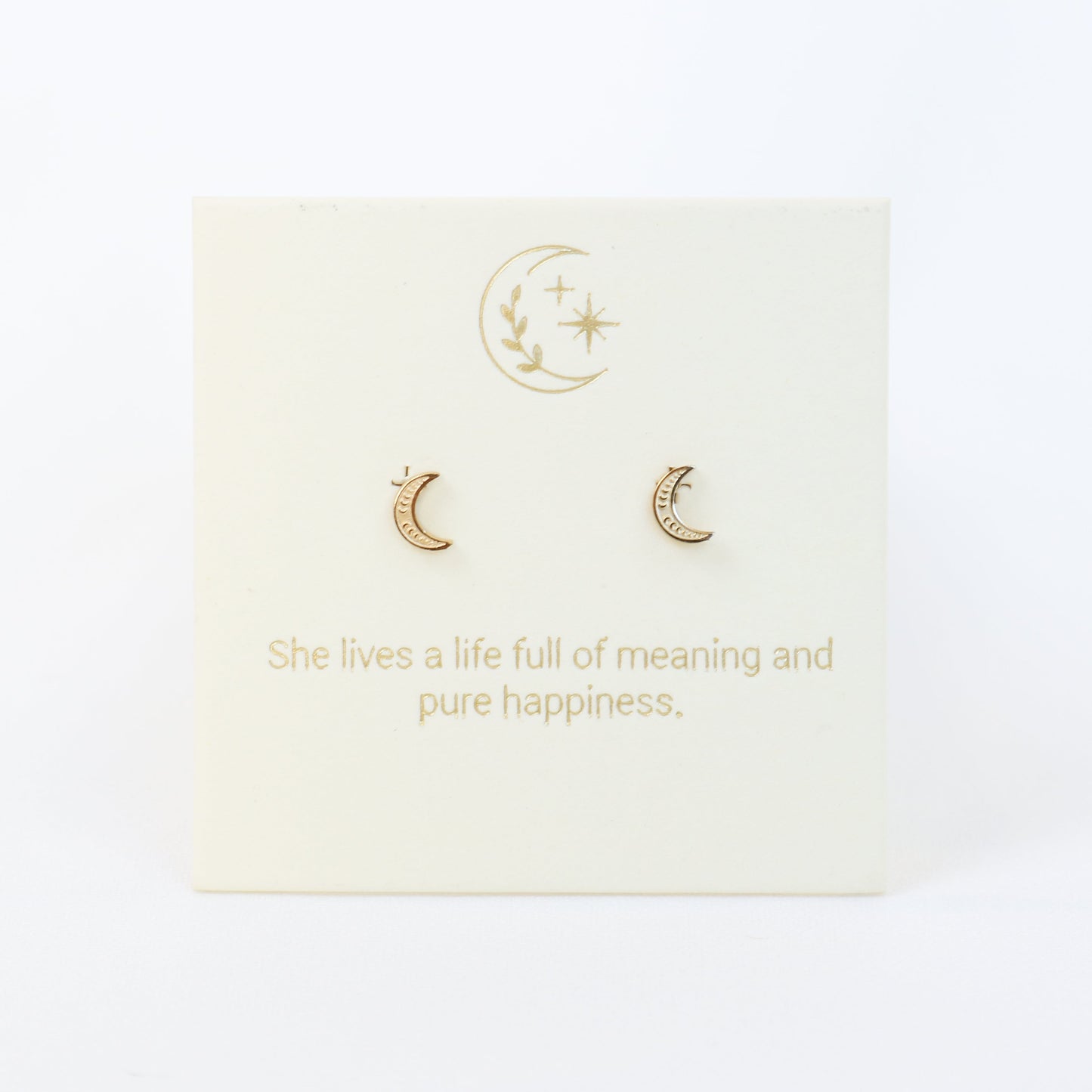 Love Luna Mei Self Care Gift Luna Stud Earrings (Gold)