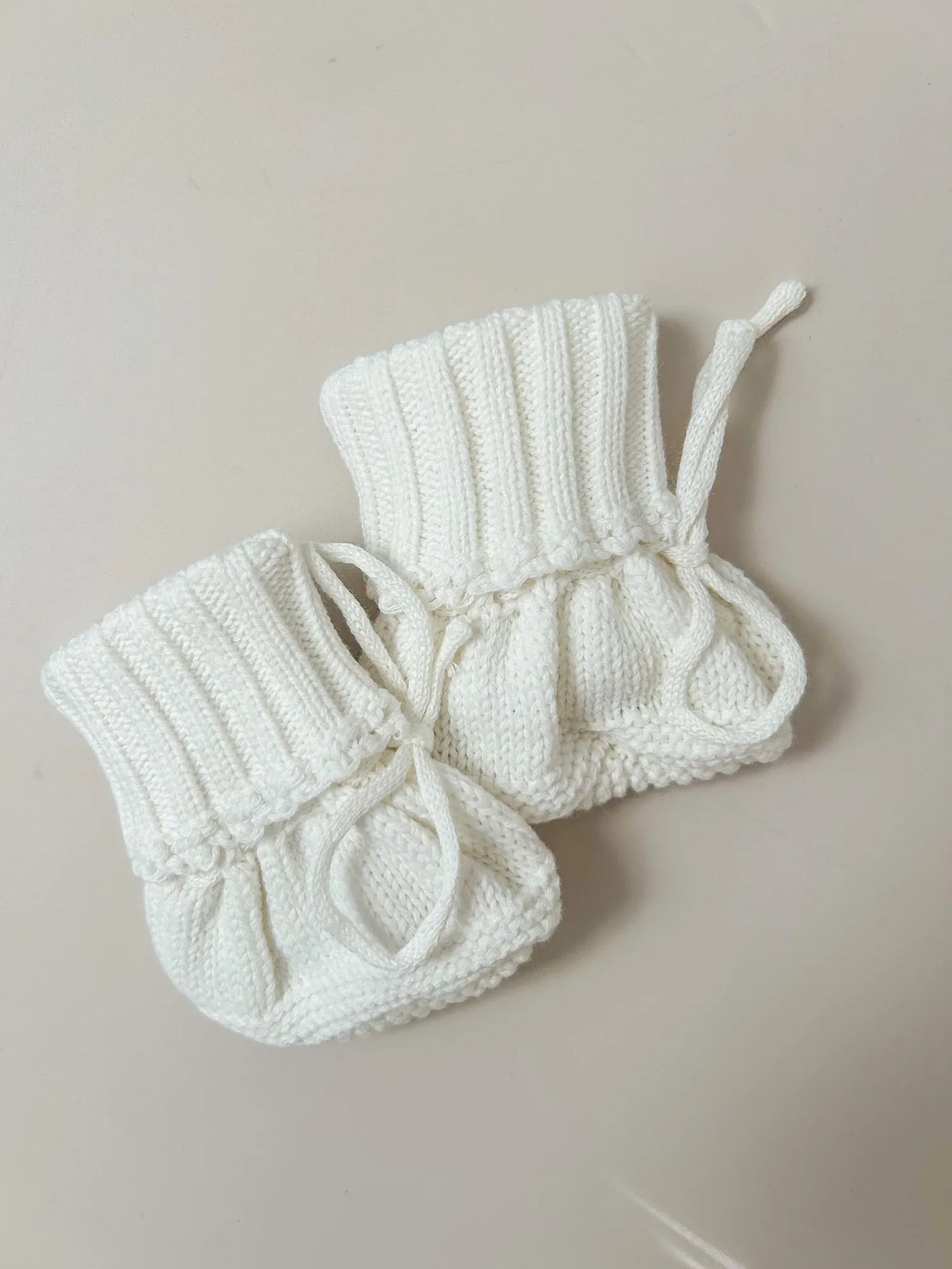 Petite & co Baby Gift Cuff Newborn Lace Booties - Milk