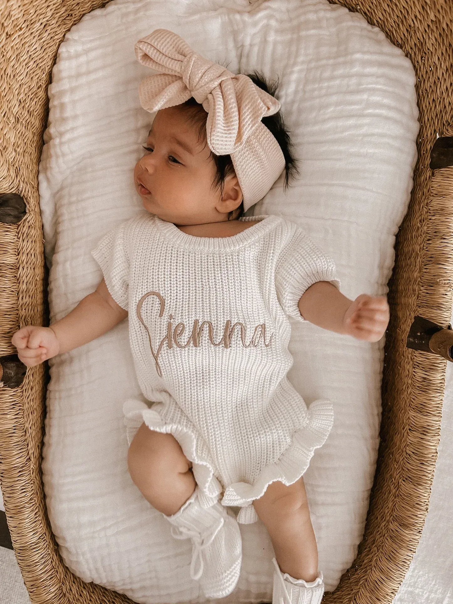 Petite & co Baby Gift Cuff Newborn Lace Booties - Milk