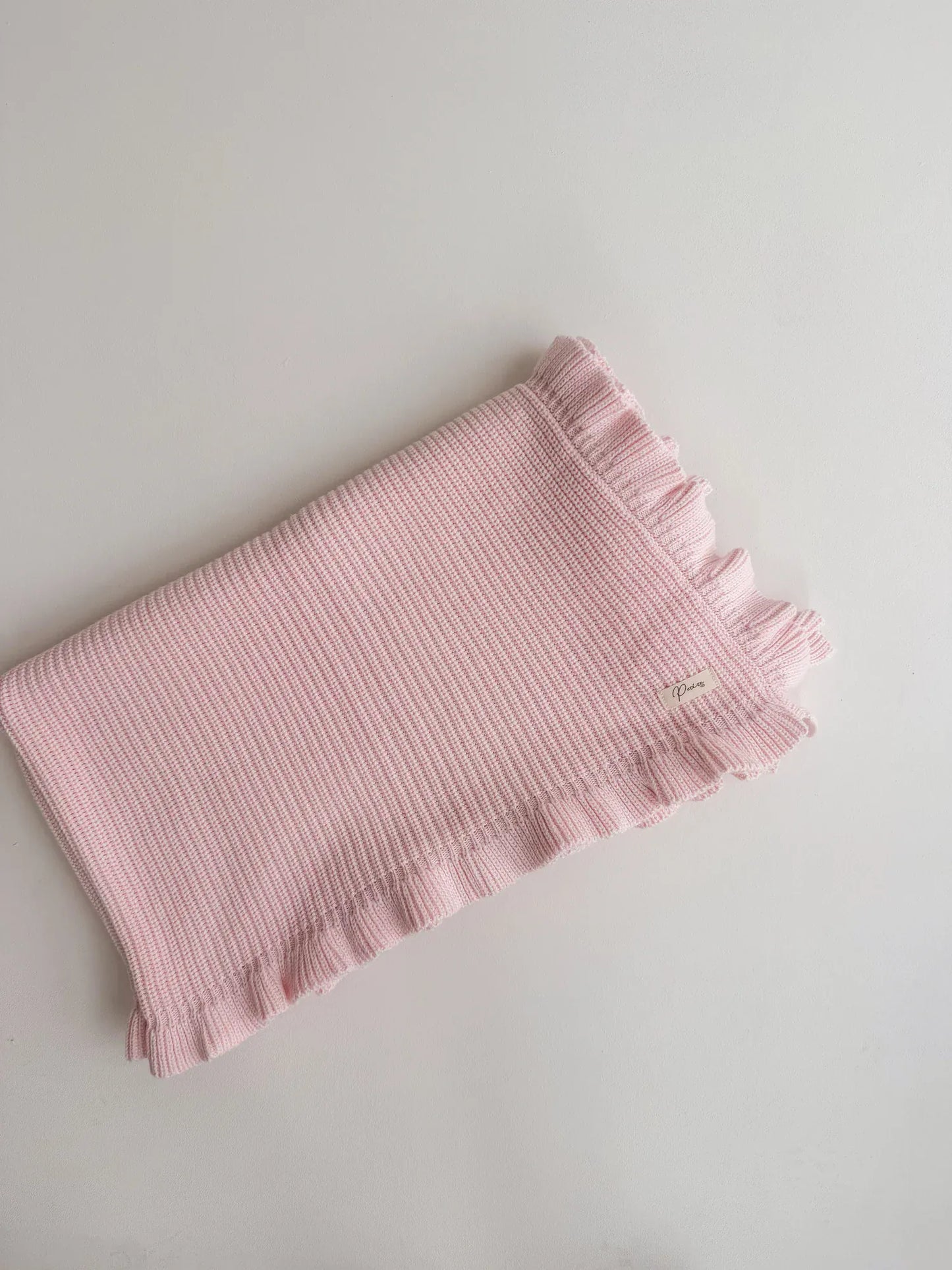 Petite & co Baby Gift Frill Baby Blanket - Baby Pink